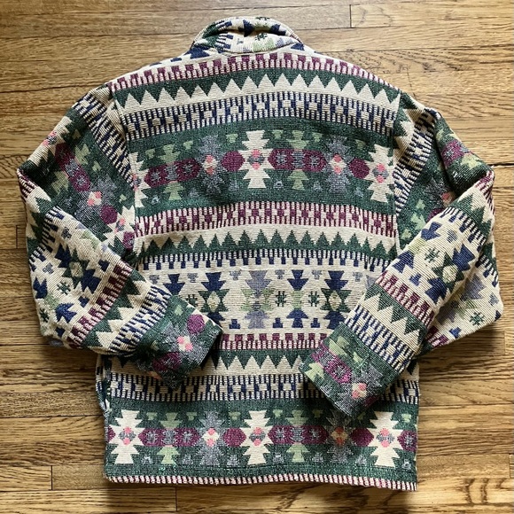 Katch Me West Vtg Blazer Jacket Western Southwest Concho Buttons Multi Woven M - Picture 4 of 4